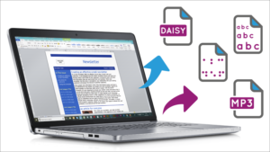 A laptop with EasyConverter Express on screen