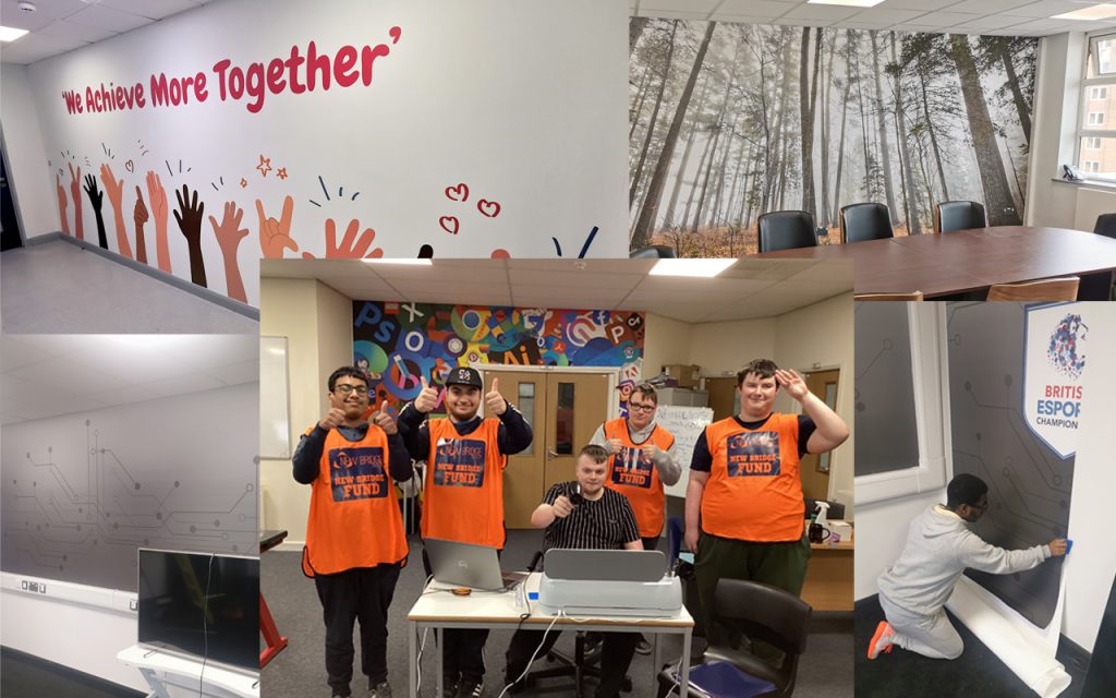 A collection of photos showing the students vinyl wall prints